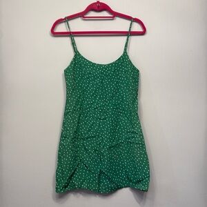 Reformation green polka dot dress size 2